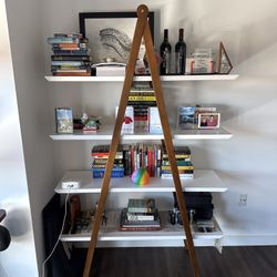Article Caliper 47” Shelving Unit — White/Walnut