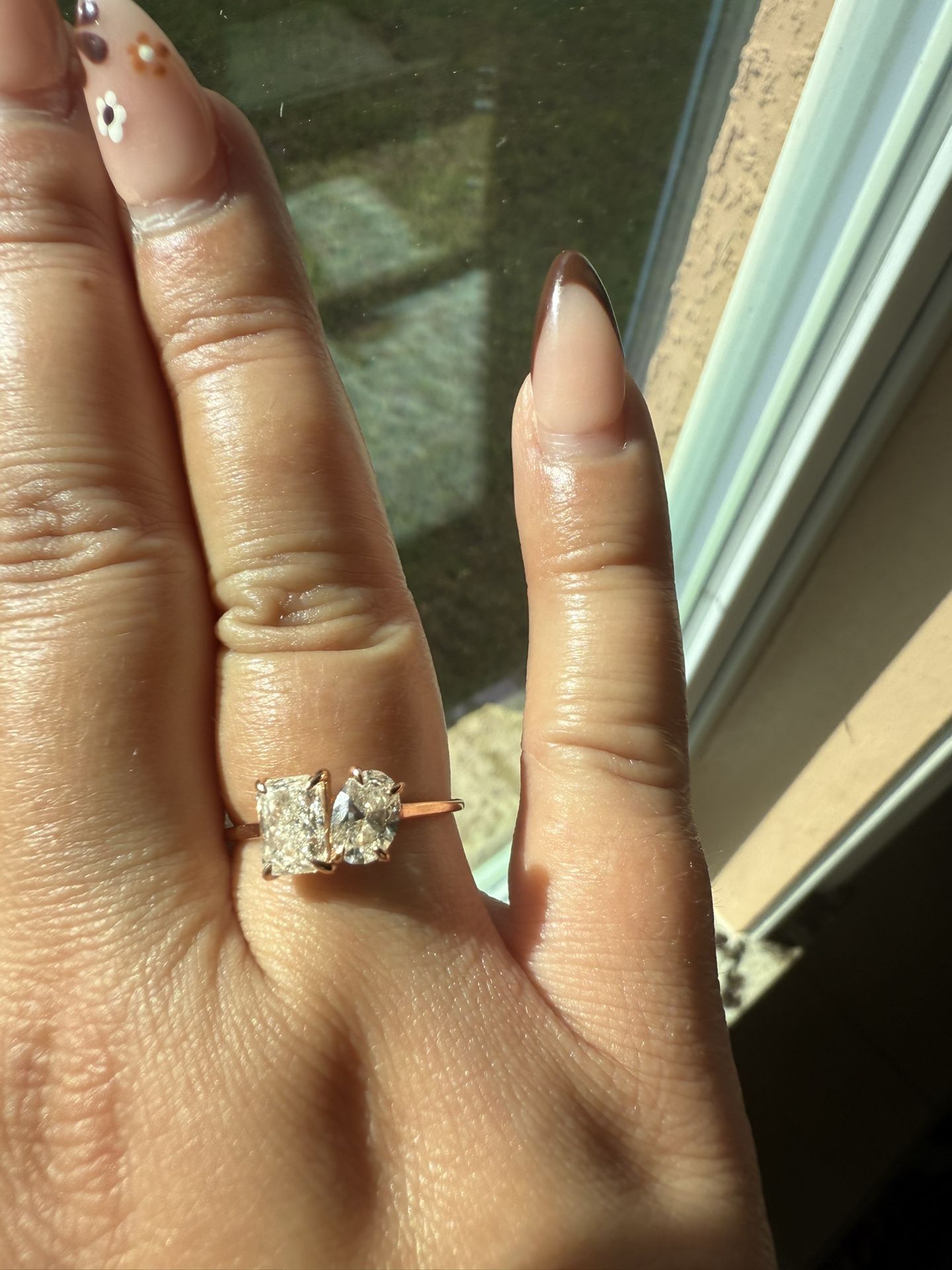 14K Rose Gold Lab Created Diamond Ring