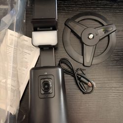 Gimbal Stabilized Auto Face Tracking Phone Holder With Light, Fire Tripods, 360 Rotation