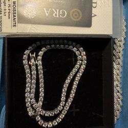 4MM Moissanite Lab Diamond Tennis Chain Men’s 20 Inches