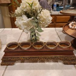 Wooden Ornate Candle Holder. Smaller Size