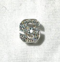 Eli K sterling silver & cz S initial necklace