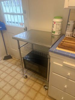 Metal Kitchen Cart Prep Table