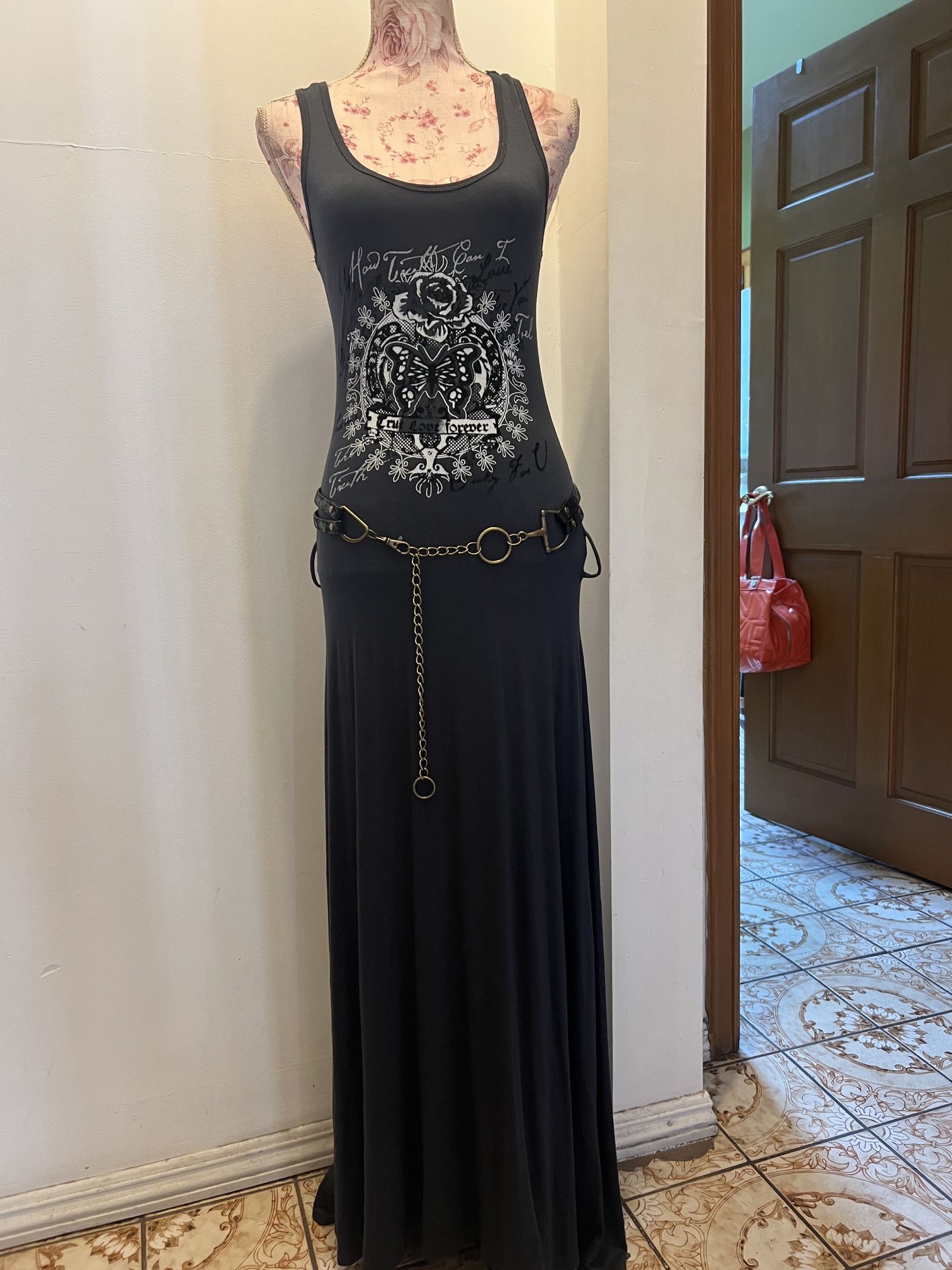 Dark Grey Maxi Dress Size M