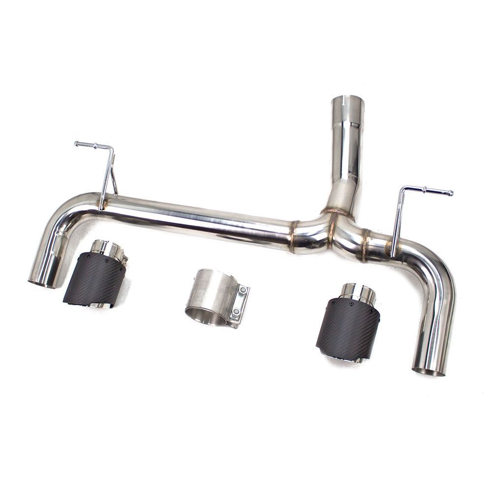 Rev9 CB-211A_1 FlowMaxx Stainless Axle-Back Exhaust System w/ Carbon Fiber Tip Kit For BMW 335i / 335i xDrive Sedan (F30) 2012-15