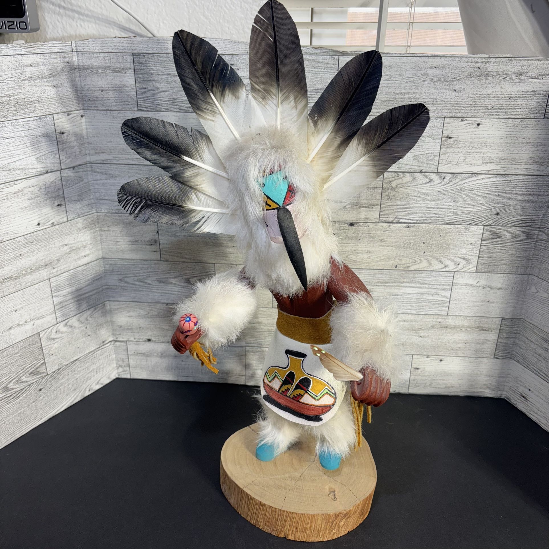 Native American Navajo Kachina Doll CHIEF Handmade Signed 17” Tall