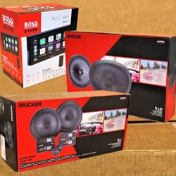 Boss Car Stereo DVD CD USB Apple Carplay Android Auto Kicker 6 1/2" Component & 6"x9" Coaxial Package 🚨 Payment Options Available 🚨 No Credit Needed