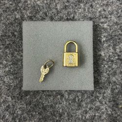 Padlock & Key Dangle Charm 14k gold plating