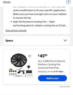 New Radiator Cooling Fan