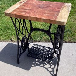 Treadle Base Side Table
