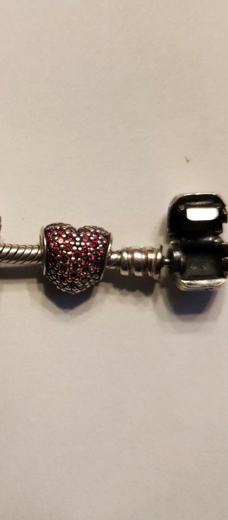 Pandora Red Pavé Heart Charm
