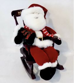 Musical Santa in Rocking Chair Plays “Santa Claus is Coming to Town”!