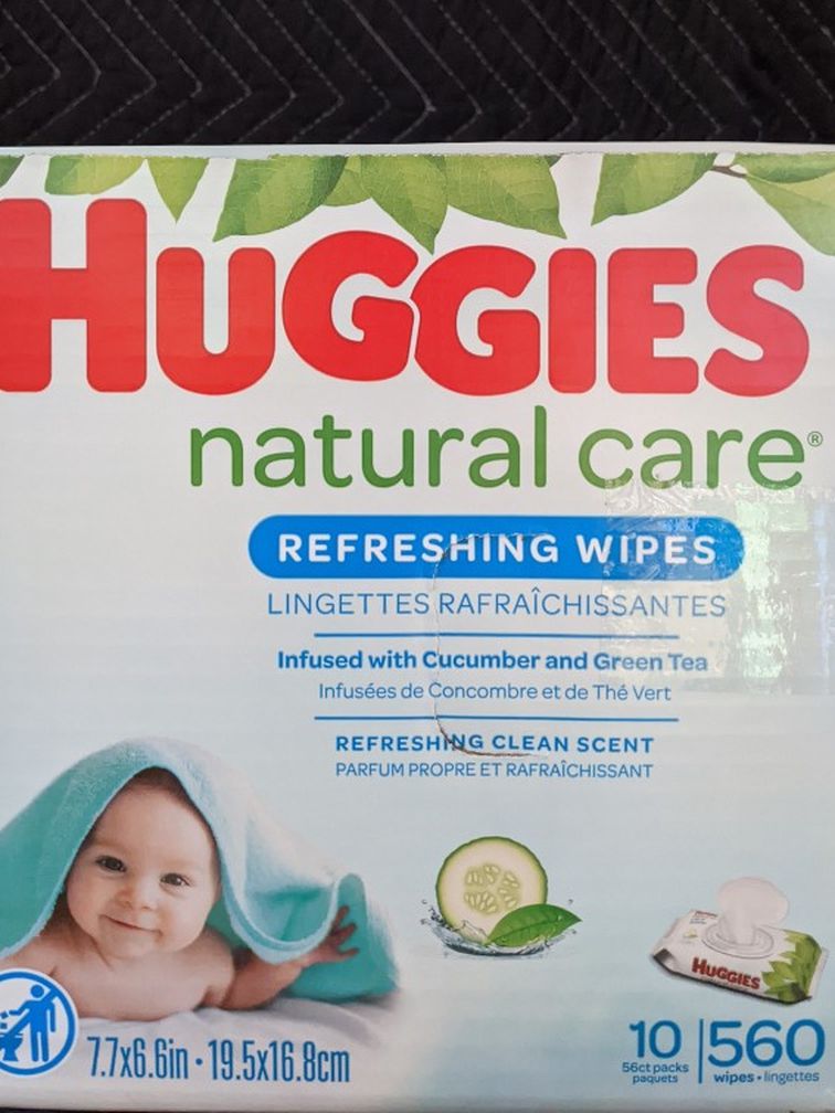 Huggies Natural Care Wipes Cucumber 560 Wipes