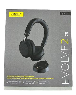 Jabra Evolve2 75  Wireless Headset with Charging Stand 

