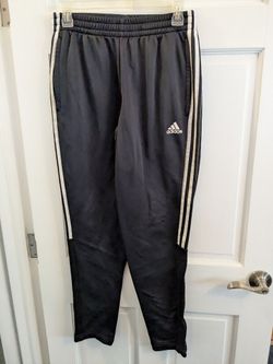 Adidas Black Track Pants with White Stripes