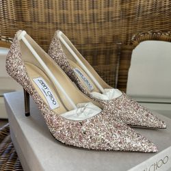 Jimmy Choo Glitter Rosewood Mix Pump