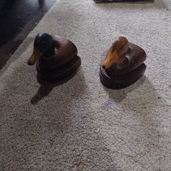 2 AntiqueWood Ducks
