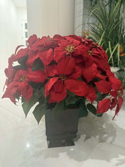 Poinsettia Artificial Decor Flowers Christmas Decoration
