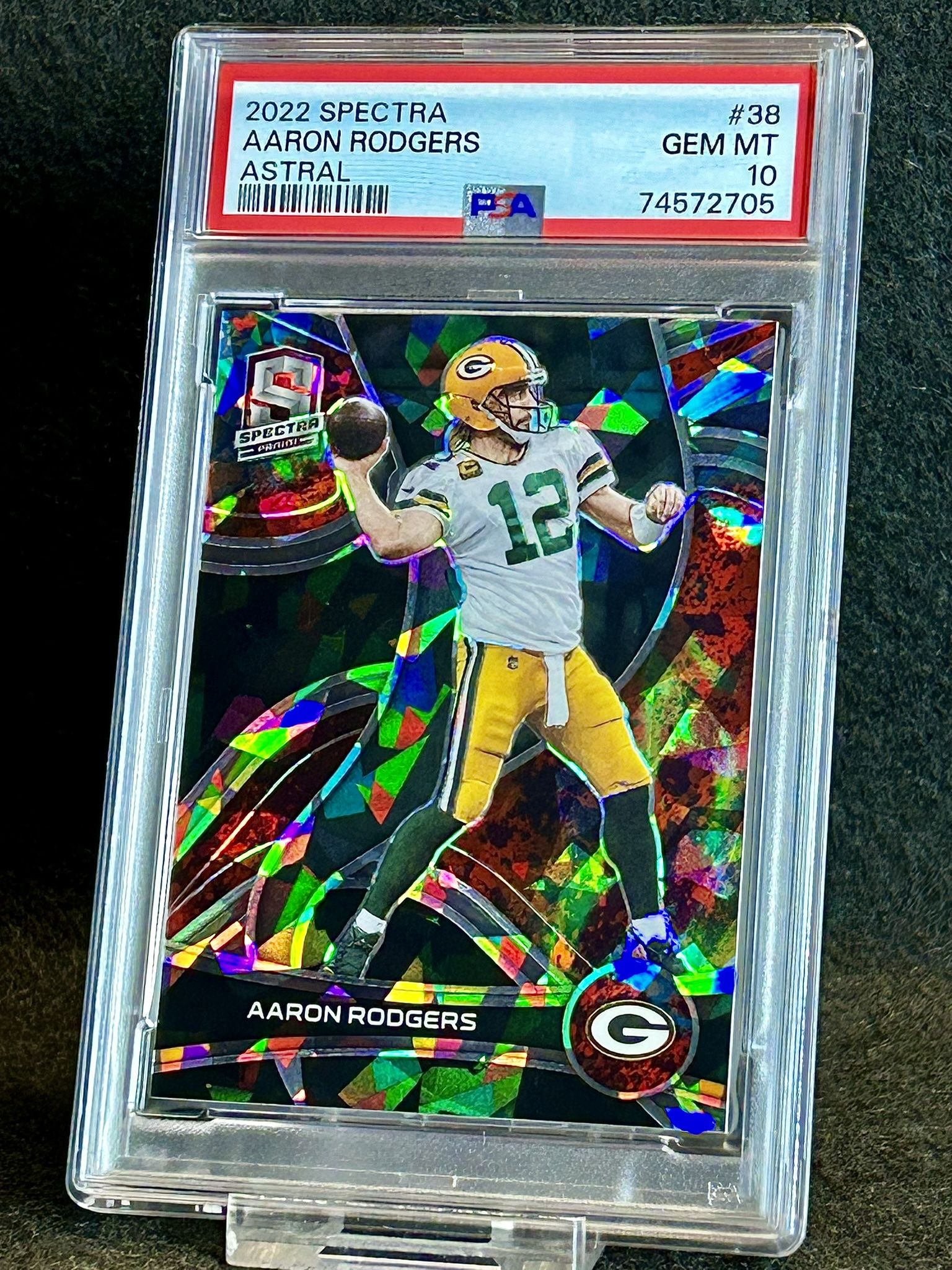 2022 Spectra 💥 Aaron Rodgers 💥 Astral Prizm 16/40 PSA 10 💎 Mint - Green Bay Packers / New York Jets