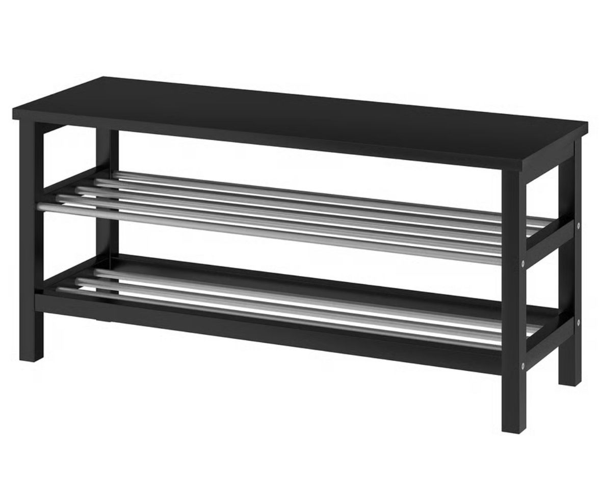 π₯Sleek IKEA TJUSIG Shoe Rack Bench β Black π₯