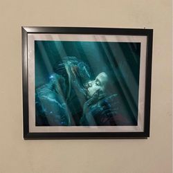 Shape Of Water lovers Custom Art Piece on black frame