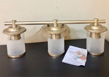 Modern 3-Light Gold Bathroom Vanity Light Fixture