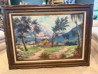 Large Vintage Framed Painting