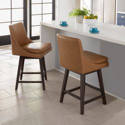 2pc Lissa Swivel Bar & Counter Stool Height 26.8in