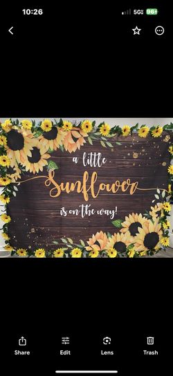 Baby Shower Backdrop "a little sunflower is on the way”!
