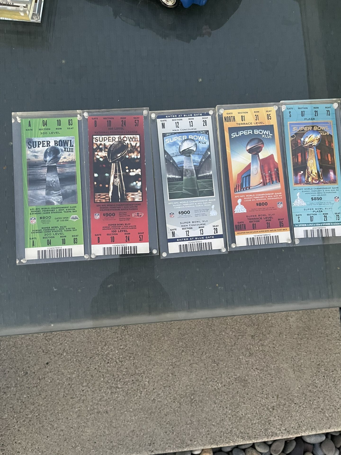 NFL Super Bowl Ticket Stubs 