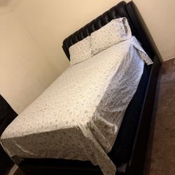 Selling Black Queen Bed Frame with box spring/ Mattress Not Included