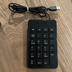 USB Wired Numeric Keypad Ten Number Keyboard 23 Keys (Black)