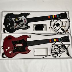Lot of 2 PS2 Guitar Hero Red Octane SG Gibson WIRED Guitars PSLGH