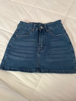 Blue Denim Mini Skirt
