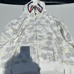 White Bape Hoodie Large New
