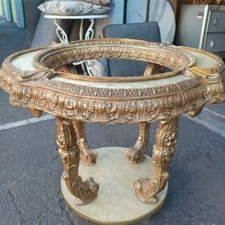 (2) Antique/French Provincial End Tables(glass Missing)