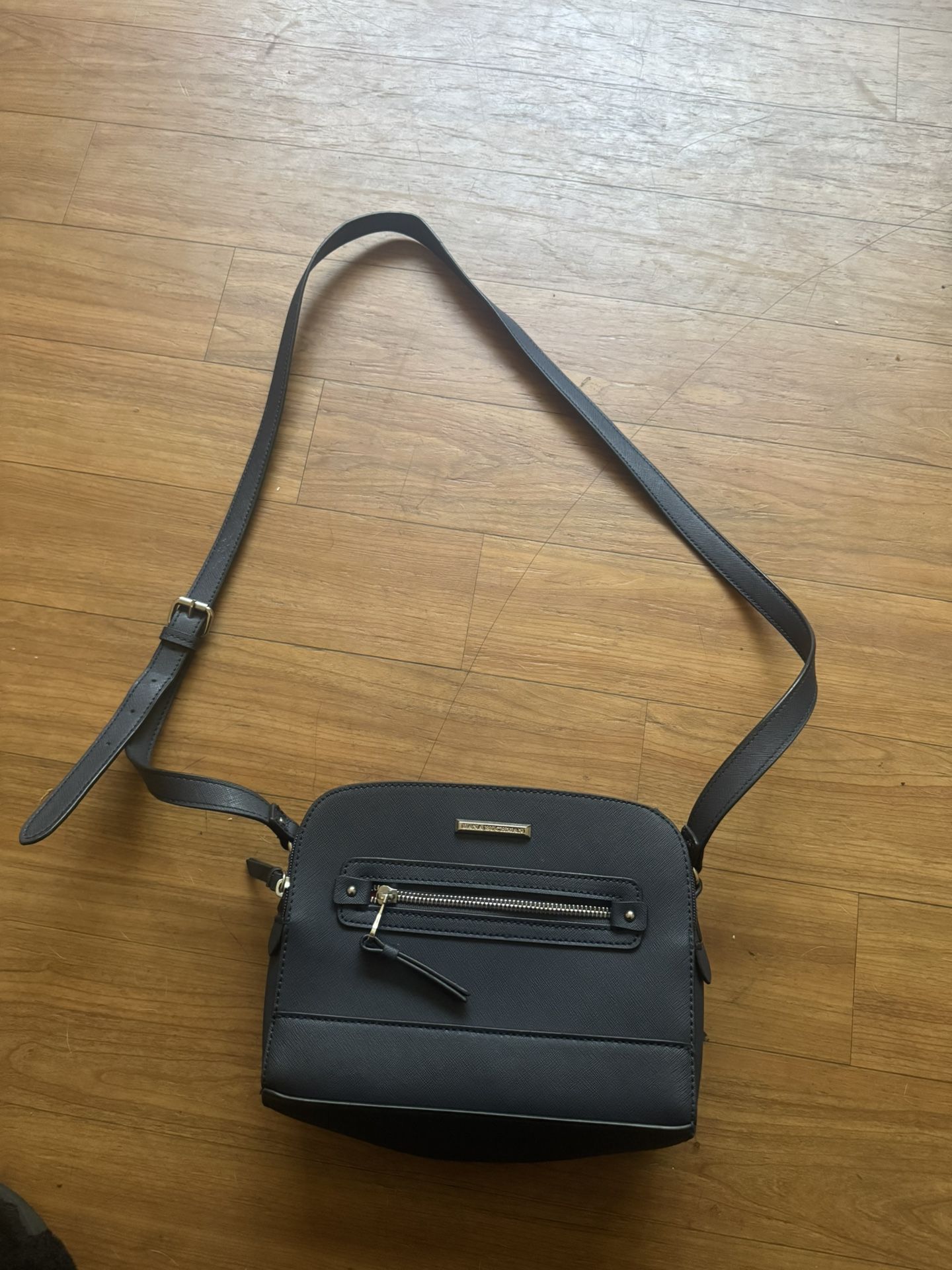 Dana Buchman Black Pebbled Faux Leather Crossbody Bag