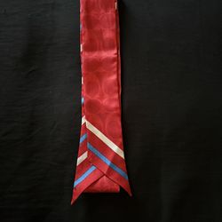 coach silk skinny scarf red stripes