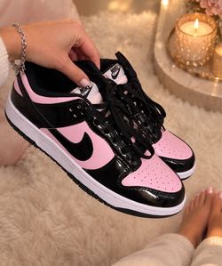 Nike Dunk Low Pink Black Patent Sneakers