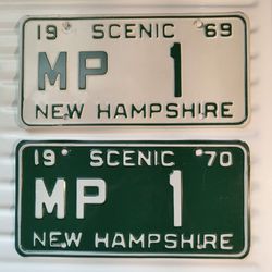 Vintage Number 1 License Plates
