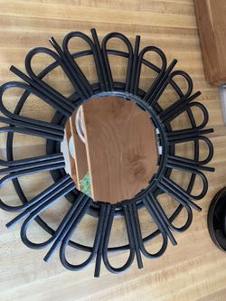 Black Boho Mirror 16”