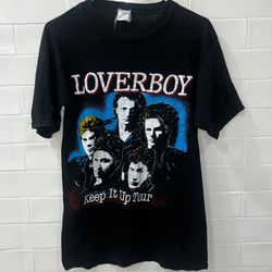 Vintage 80’s Loverboy Tour Rock T Shirt Keep It Up Tour Size XL