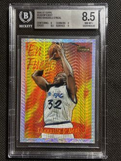 1996 Topps Season’s Best En Fuego Shaquille O’Neal #SB3 BGS 8.5 NM-MINT+ Magic