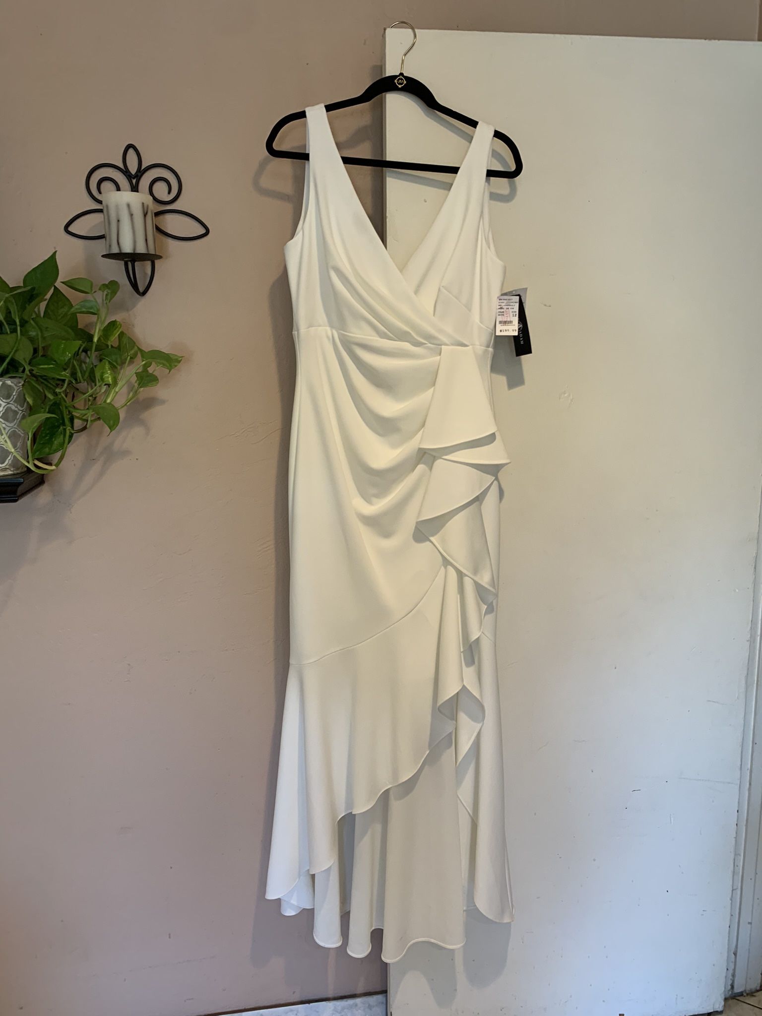 Betsy Adams Strapless White Spanish Style Wedding Dress Size 12