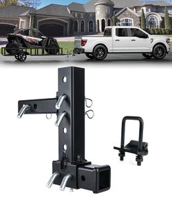 Patented Design Hitch Riser | Adjustable Trailer Hitch Extension | 4"-10" Drop/R