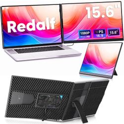 Redalf Laptop Screen Extender, 15.6" FHD 1080P Portable Monitor for Laptop, Detachable and Plug-Play