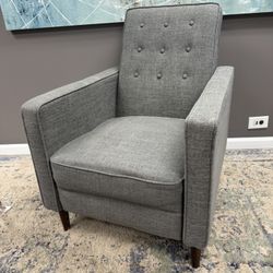 Modern Grey Reclining Fabric Arm Chair