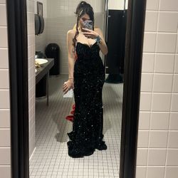 Emerald  Green Sequin Prom Dress 