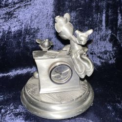 Disney Mickey & Minnie Mouse Pewter LE Linden Clock