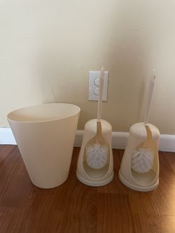 Garbage Bin and Toilet Brush